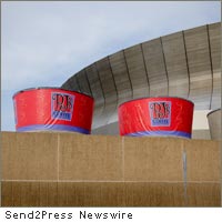 giant coffee cups at the Superdome